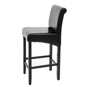 Barhocker Barstuhl Holz schwarz dunkle Beine Leder