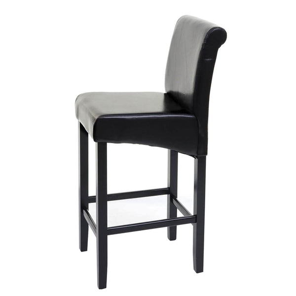 Barhocker Barstuhl Holz schwarz dunkle Beine Leder