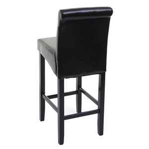 Barhocker Barstuhl Holz schwarz dunkle Beine Leder