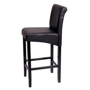 Barhocker Barstuhl Lancy Holz schwarz matt dunkle Beine Kunstleder