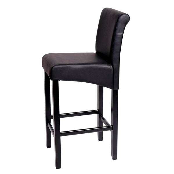 Barhocker Barstuhl Lancy Holz schwarz matt dunkle Beine Kunstleder