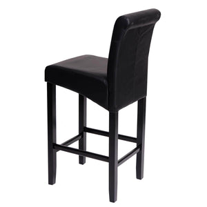 Barhocker Barstuhl Lancy Holz schwarz matt dunkle Beine Kunstleder