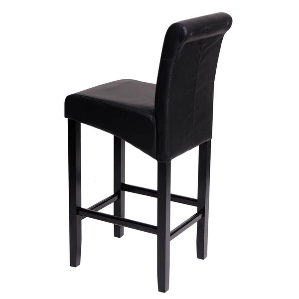 Barhocker Barstuhl Lancy Holz schwarz matt dunkle Beine Kunstleder
