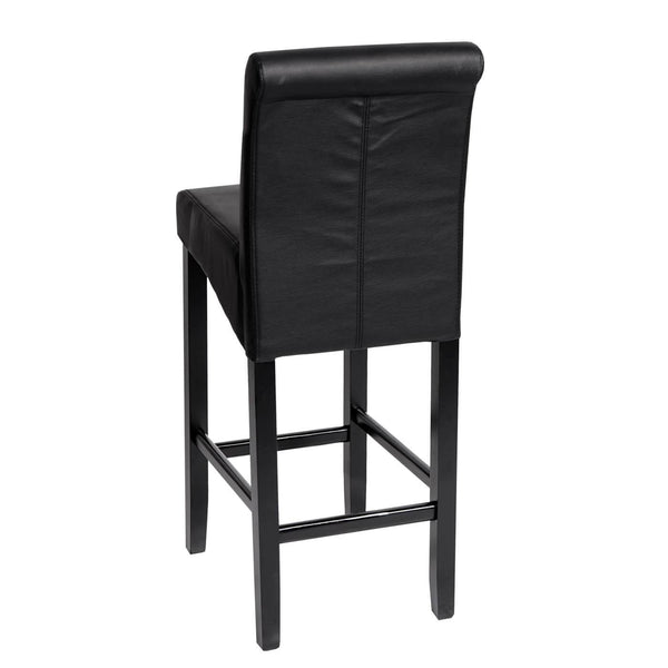 Barhocker Barstuhl Lancy Holz schwarz matt dunkle Beine Kunstleder