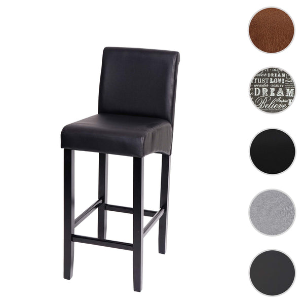Barhocker Barstuhl Lancy Holz schwarz matt dunkle Beine Kunstleder