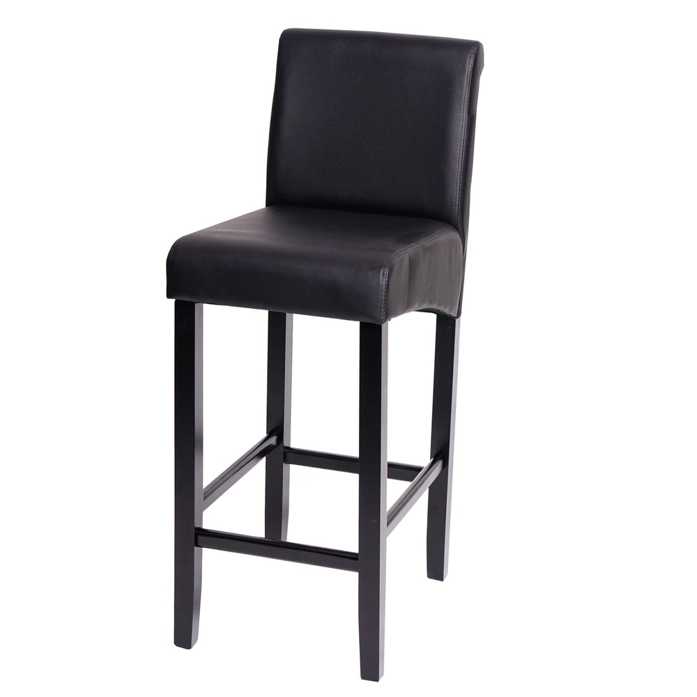 Barhocker Barstuhl Lancy Holz schwarz matt dunkle Beine Kunstleder
