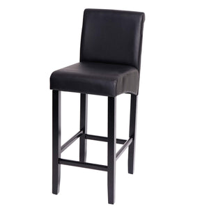 Barhocker Barstuhl Lancy Holz schwarz matt dunkle Beine Kunstleder