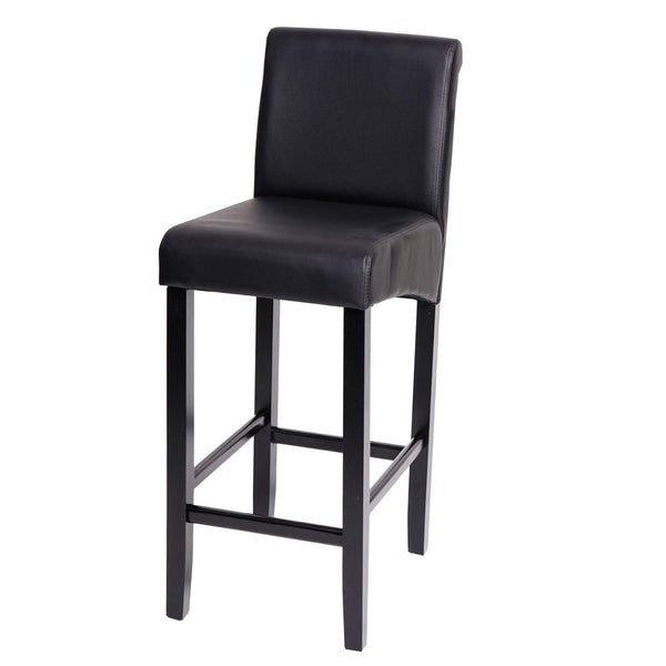 Barhocker Barstuhl Lancy Holz schwarz matt dunkle Beine Kunstleder