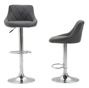 JASPER bar stools, anthracite, set of 2