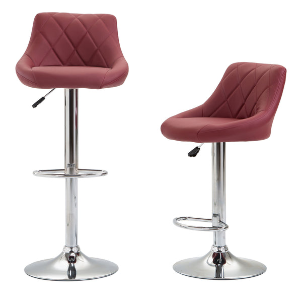 Jasper bar stools, burgundy red, set of 2