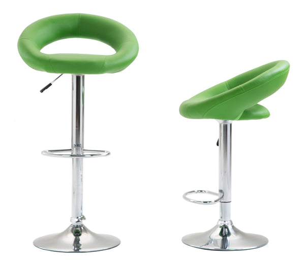 Wanda green bar stools in a set of 2