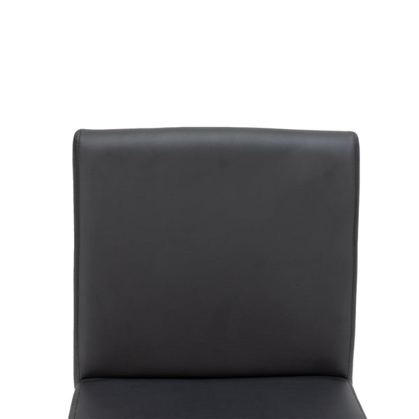 Tabourets de bar en cuir CORBY, lot de 2, noirs