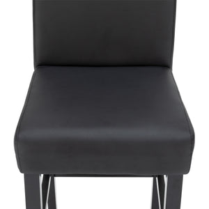 Tabourets de bar en cuir CORBY, lot de 2, noirs