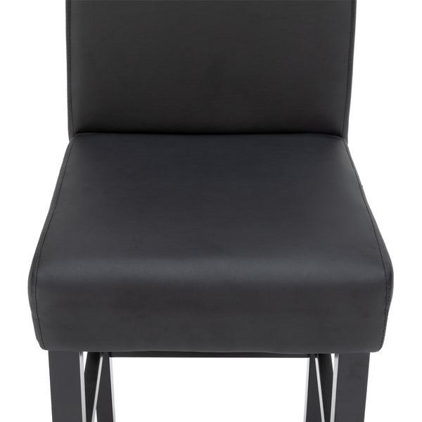Tabourets de bar en cuir CORBY, lot de 2, noirs