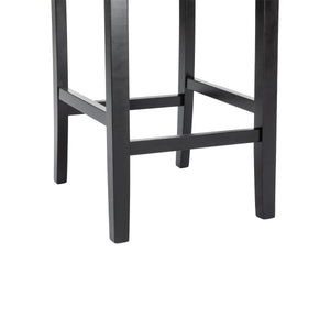 Tabourets de bar en cuir CORBY, lot de 2, noirs