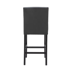 Tabourets de bar en cuir CORBY, lot de 2, noirs