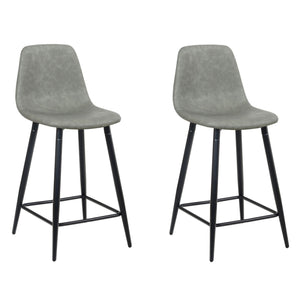 Tabourets de bar gris DAVY, lot de 2