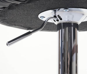 Barhocker Drehhocker mit Lehne Kunstleder grau-schwarz