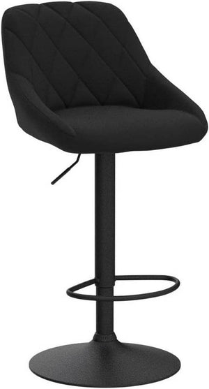 2er Set Barhocker Höhenverstellbar Samt Drehbar Schwarz