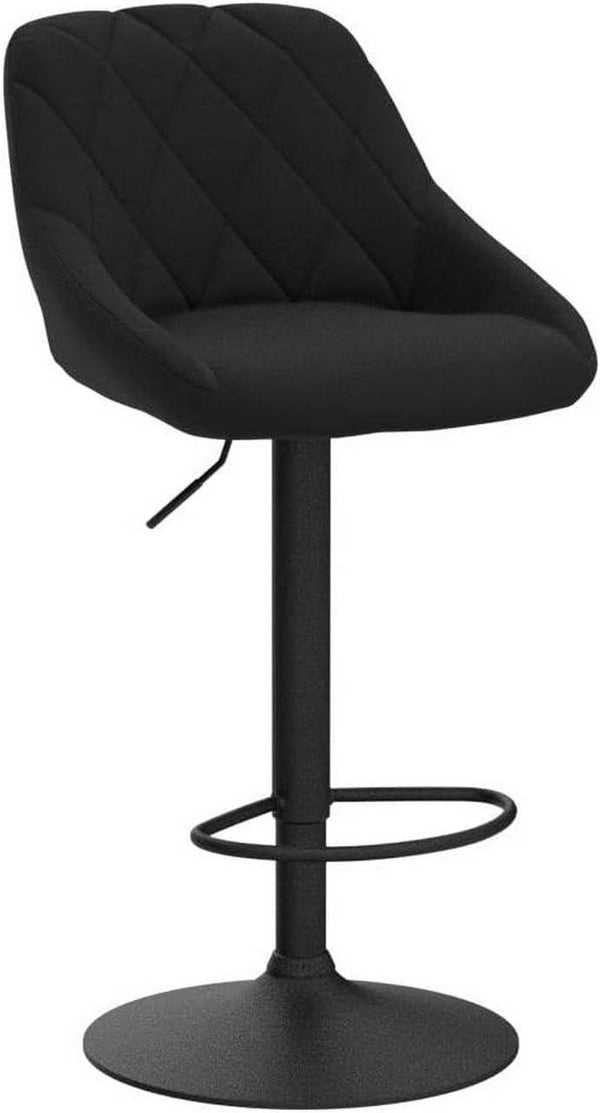2er Set Barhocker Höhenverstellbar Samt Drehbar Schwarz