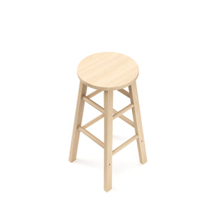 NORBERT wooden bar stool, 61 cm, natural finish