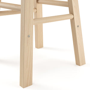 NORBERT wooden bar stool, 61 cm, natural finish
