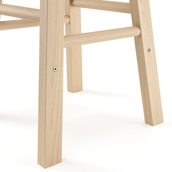 NORBERT wooden bar stool, 61 cm, natural finish