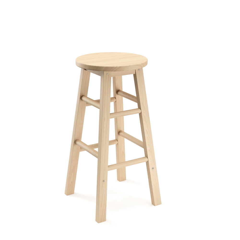 NORBERT wooden bar stool, 61 cm, natural finish