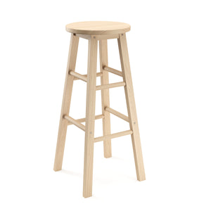 NORBERT wooden bar stool, 73 cm, natural