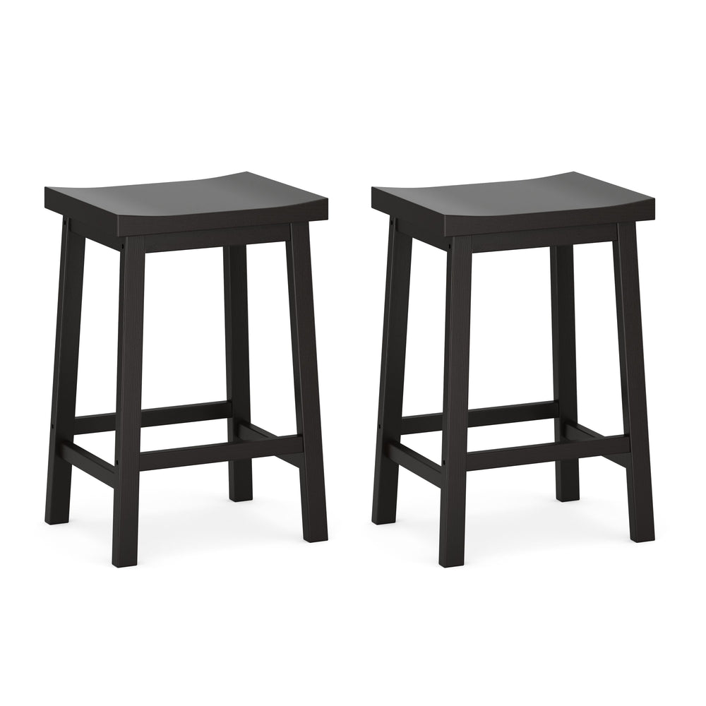 Barhocker Holz VELARI 2er Set schwarz