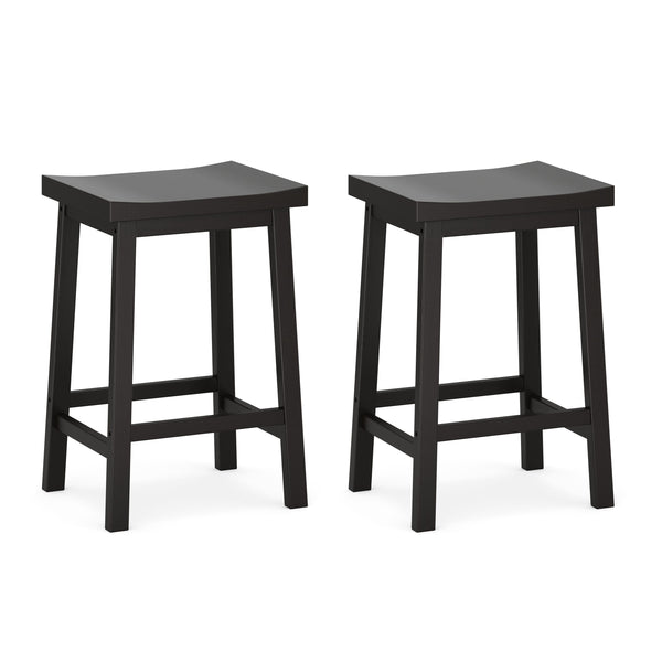 Barhocker Holz VELARI 2er Set schwarz