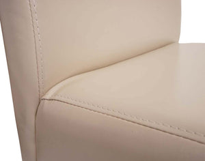 Barhocker Holz creme dunkle Beine Kunstleder