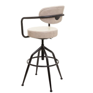 Barhocker Industrial Wildleder-Optik vintage beige JAM-H10