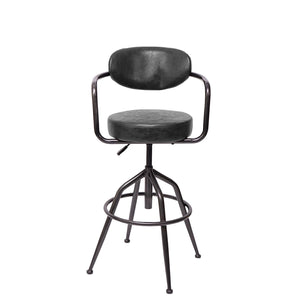 Barhocker Industrial Wildleder-Optik vintage grau JAM-H10