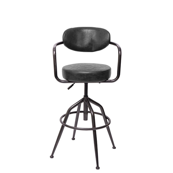 Barhocker Industrial Wildleder-Optik vintage grau JAM-H10