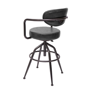 Barhocker Industrial Wildleder-Optik vintage grau JAM-H10