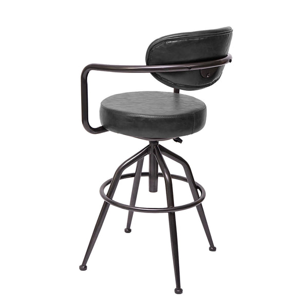 Barhocker Industrial Wildleder-Optik vintage grau JAM-H10
