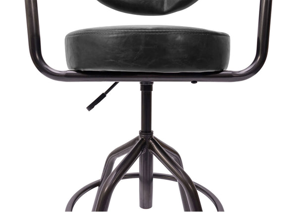 Barhocker Industrial Wildleder-Optik vintage grau JAM-H10