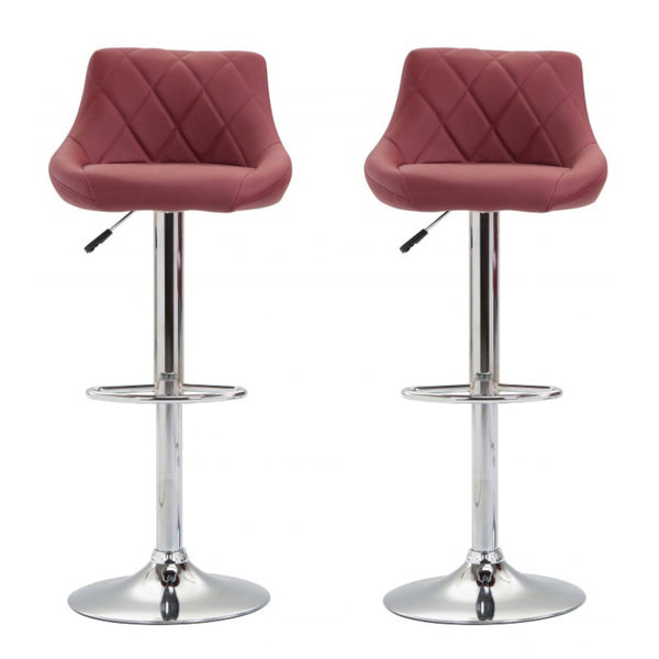 Jasper bar stools, burgundy red, set of 2