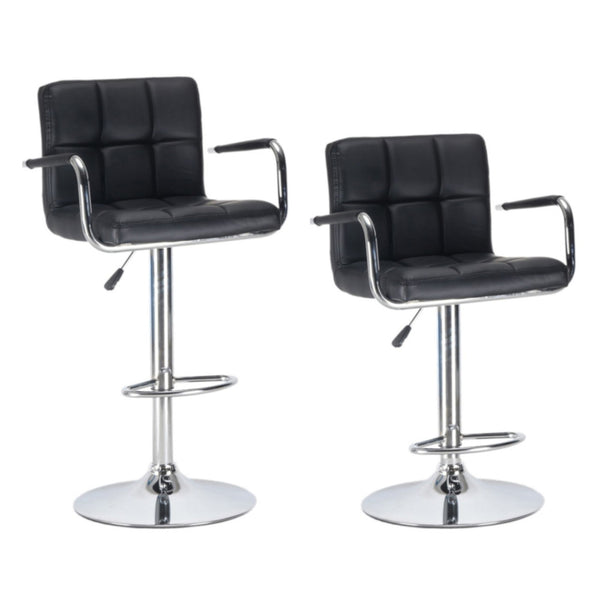 Luisa black bar stools in a set of 2