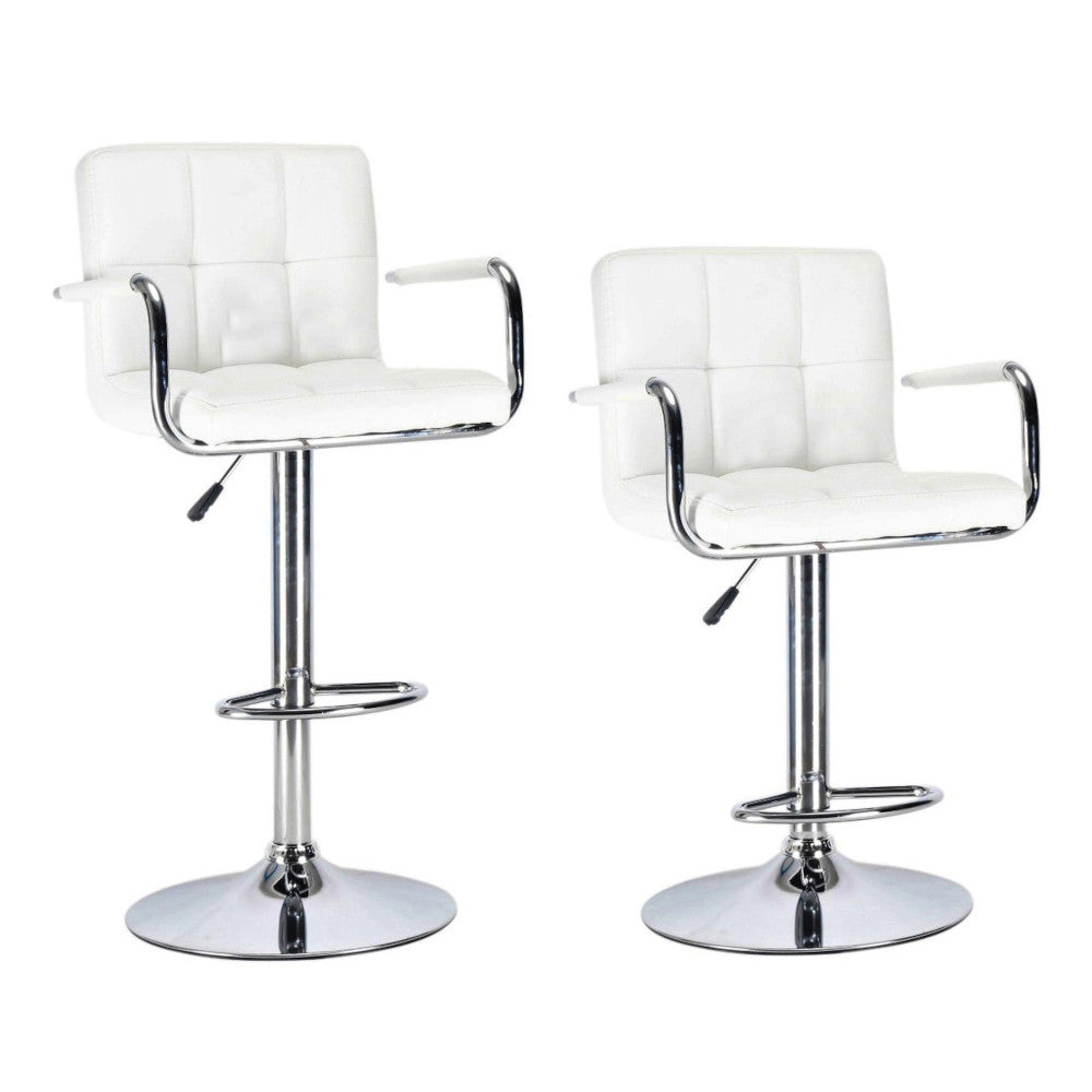 Luisa white bar stools in a set of 2