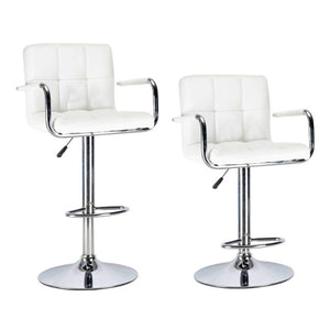 Luisa white bar stools in a set of 2