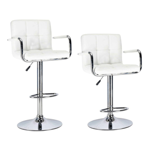 Luisa white bar stools in a set of 2