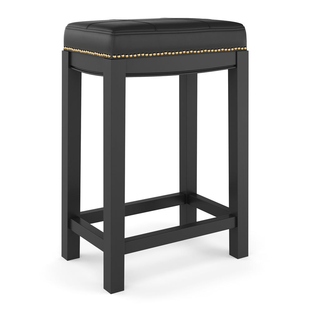 Leather bar stool CASIMIRO black