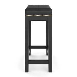 Barhocker Leder CASIMIRO schwarz
