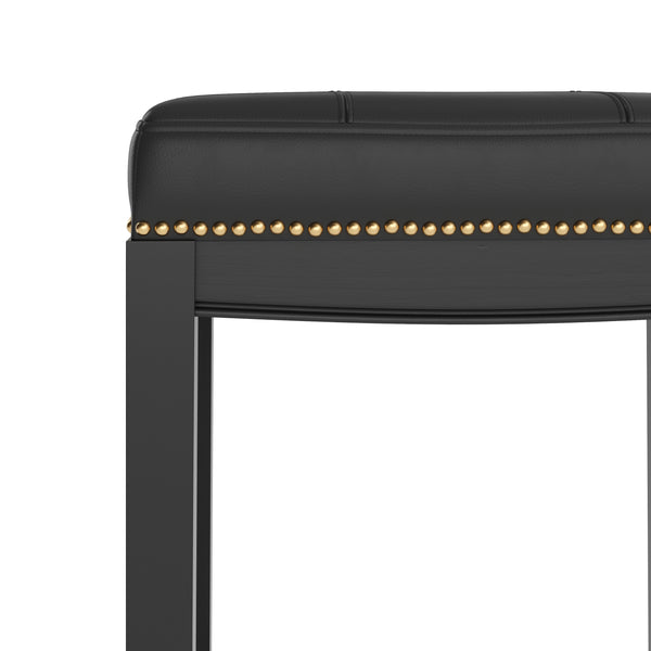 Barhocker Leder CASIMIRO schwarz