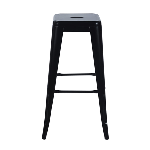 Metal bar stools METALLIX, set of 2, black