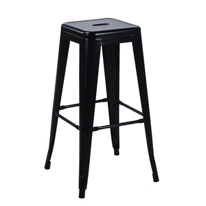 Metal bar stools METALLIX, set of 2, black
