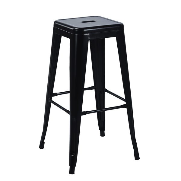 Metal bar stools METALLIX, set of 2, black