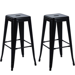 Metal bar stools METALLIX, set of 2, black